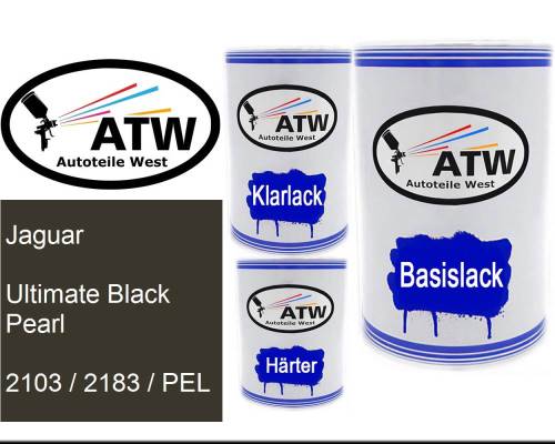 Jaguar, Ultimate Black Pearl, 2103 / 2183 / PEL: 500ml Lackdose + 500ml Klarlack + 250ml Härter - Set, von ATW Autoteile West.